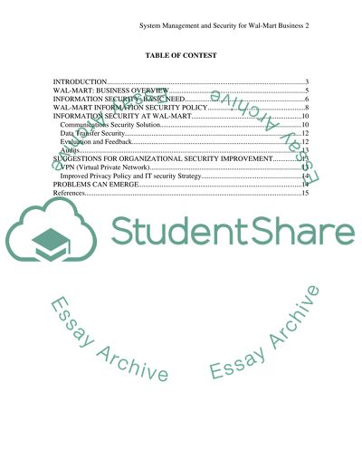 Systems Management and Security for Wal-Mart Business