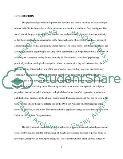 The Social Role, Functions and Significance of the Psychotherapist