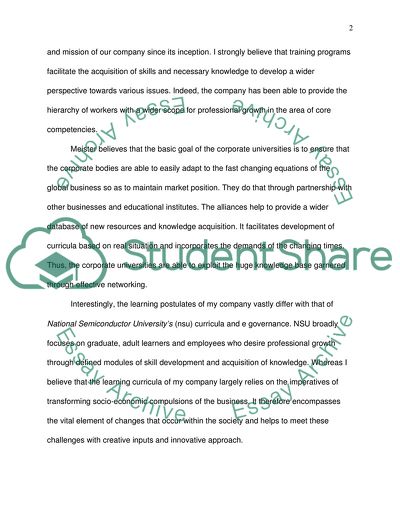 Read Chapters Three and Four of your text Corporate Universities and respond to the topic questions