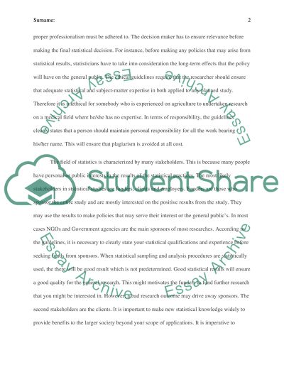 Ethical Guidelines for Statistical Practice