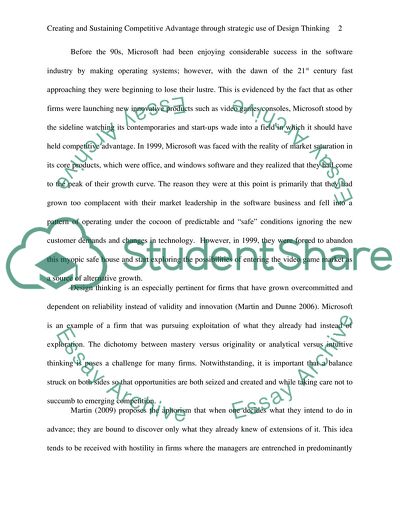 Creating and Sustaining Competitive Advantage through the Strategic Use of Design Thinking