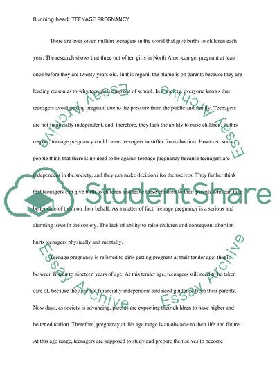 Why should we avoid teenage pregnant