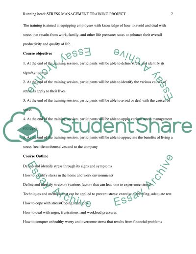 Stress Management Training Project