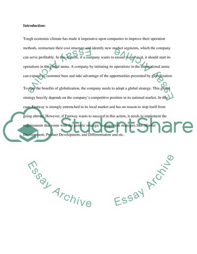 Business Strategy in Global Environment