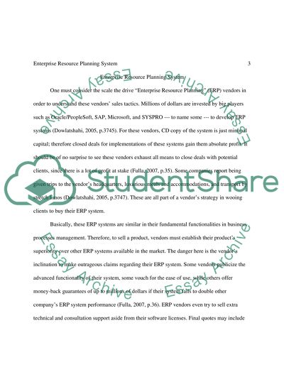 Enterprise Resource Planning HW