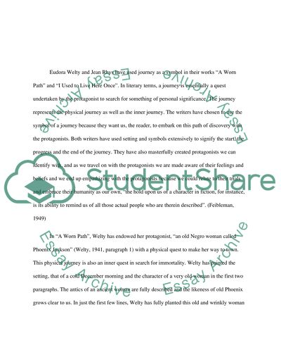 Journey as a Symbol in Eudora Welty and Jean Rhys Works