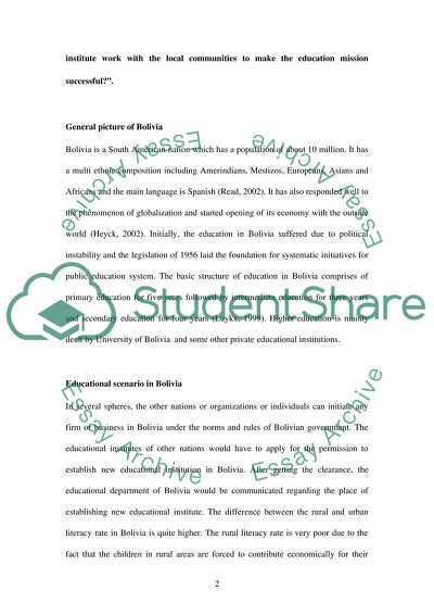 Taking Education Reform Global. (country Bolivia)