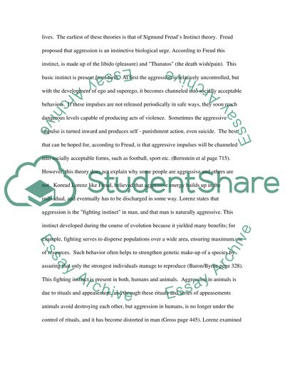 Aggression whether an inevitable part of our lives