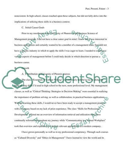 Past, Present and Future: My Journey with the University of Phoenix