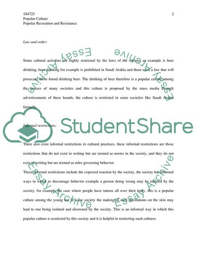 Popular Recreation and Resistance