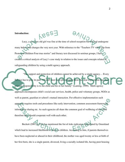 Discussing Aspects of a Video Case Study of Either Lucys Story or Sams Story