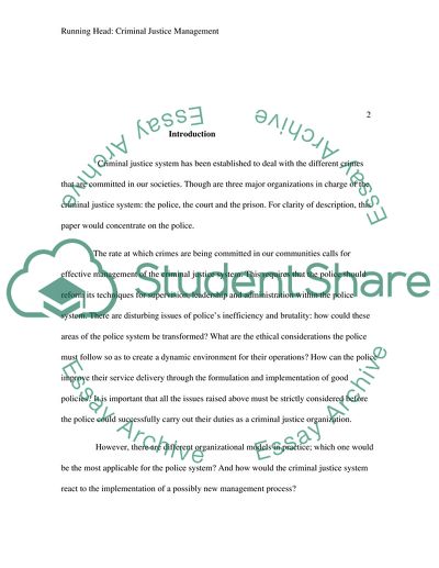 Criminal Justice Management