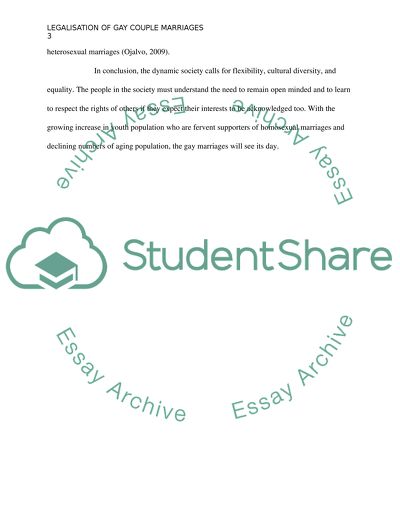Should legislation provide gay couples the opportunity to marry