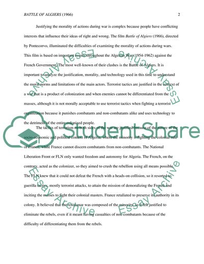 Morality and Technology in Battle of Algiers Movie