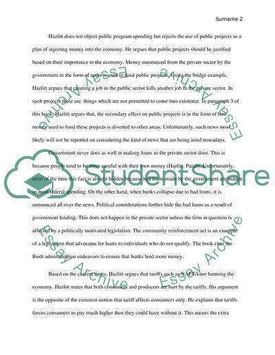 Economics in one lesson