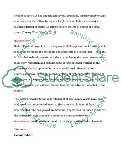 Sustainable Practices in the Redevelopment of Canary Wharf