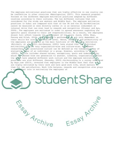 Motivational Practices in Dubai, the UK, the US