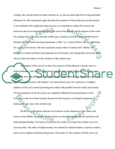 Idea of Insanity and a Protagonist: Explored in Don Quixote