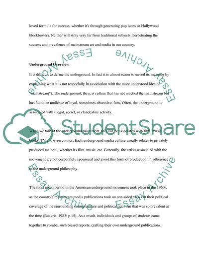 Underground and mainstream music