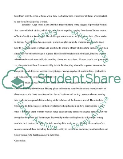 Attributes and Attitudes of Successful Women