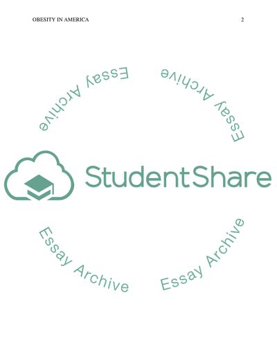 The Problem of Obesity in America