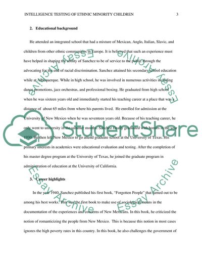 Intelligence Testing of Ethnic Minority Children