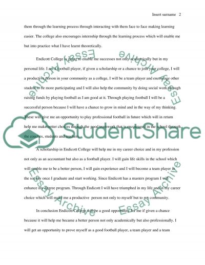 Endicott admissions essay sample