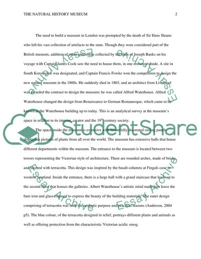 The Natural History Museum in London from 19th Century to Modernity