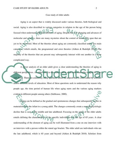 Analyzing Major Issues of Older Adults