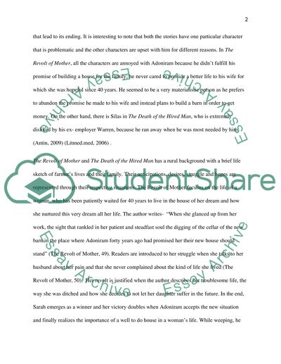 The Revolt of Mother and the Death of Hired Man: Literary Analysis and Identifying Similarities and Differences