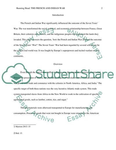How the French and Indian War affected the outcome of the 7 years war