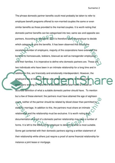 Domestic Partner Benefits for American Corporations