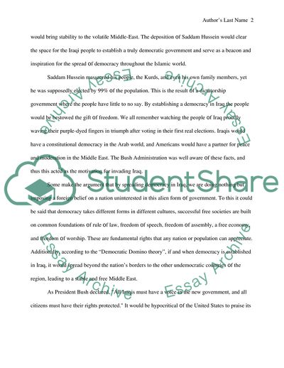 Motivation for the Iraq War