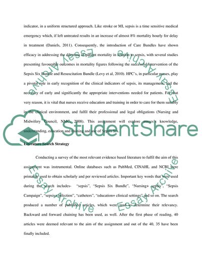 Education and Training and Use of Sepsis Six