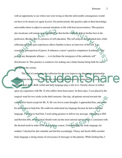 Reflection on my nursing experience