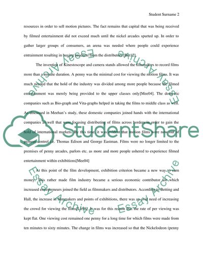 Political Economic Analysis of History of Filmed Entertainment