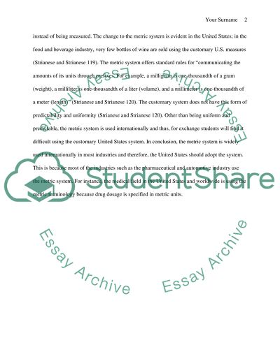 Thinking Globally; Do you think the US should convert to the metric system