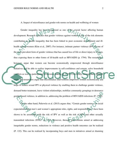 Gender Role Norms and Health