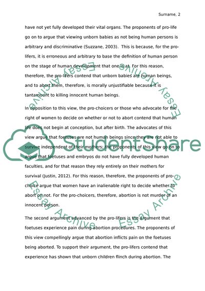 Arguments For and Against Abortion