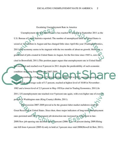Why the Unemployment Rate in the United States after the crisis of 20072009 Exceeded Its Peak for the Entire Period after the Second World War