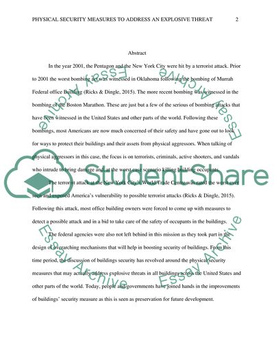 Physical Security Measures to Address an Explosive Threat