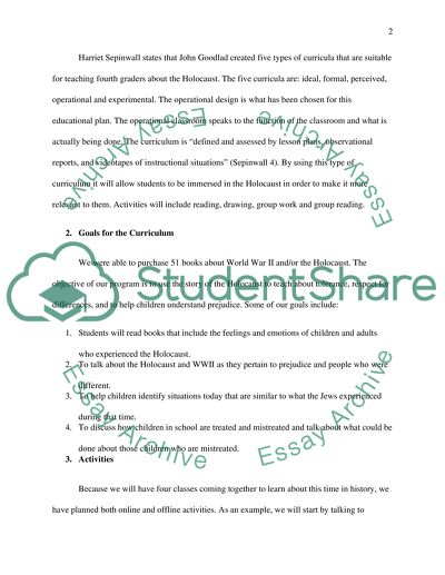 Education Plan for Fourth Grade Class