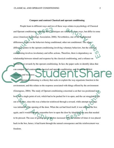 Classical and Operant Conditioning