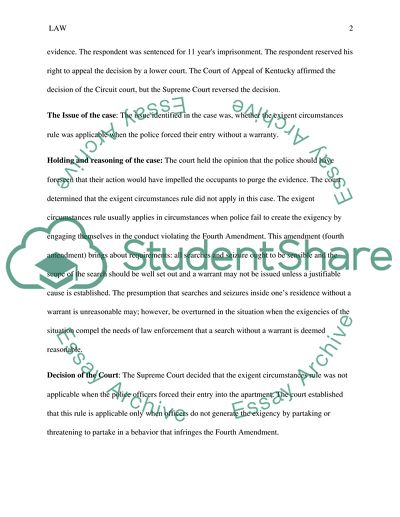 Legal brief (Kentucky v. King, 563 U.S. ___ (2011) )