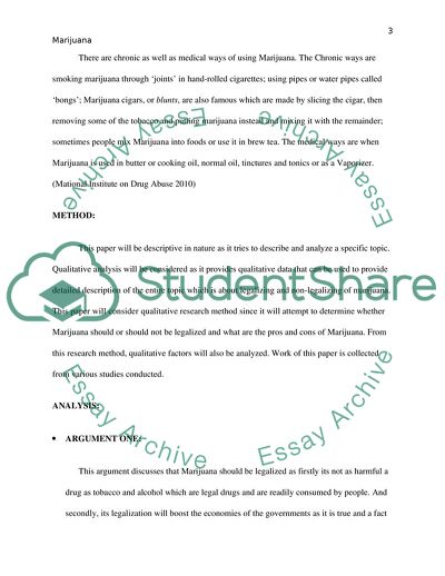 Argument for Do Not Legalizing Marijuana