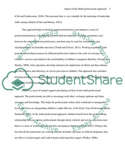 Impact of the Multi-professional Approach