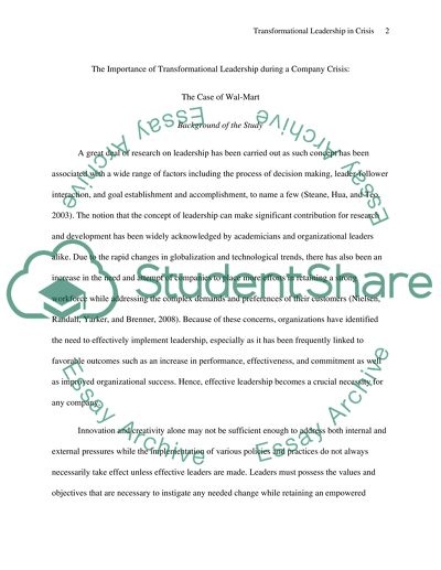 The Importance of Transformational Leadership During a Company Crisis