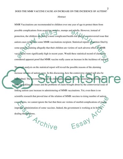 Does the MMR vaccine cause an increase on the incidence of Autism