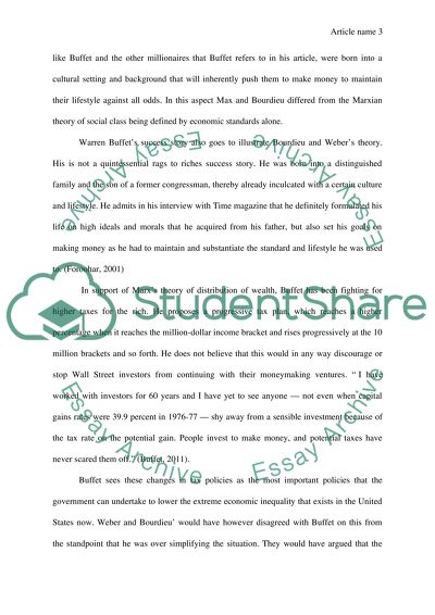 Warren Buffet Analysis of Sociological Approach