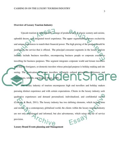 Cashing in on the Luxury Tourism Market